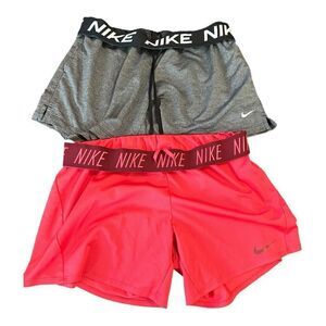Nike |  Pink and Black Fold Down Athletic Dri-Fit Shorts Lot | M